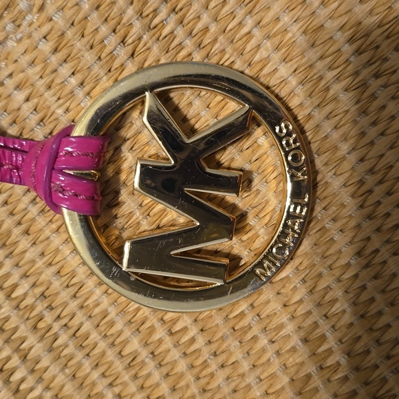 Michael Kors Pink and Tan Woven Shoulder Bag with Braided Straps - Picture 10 of 11